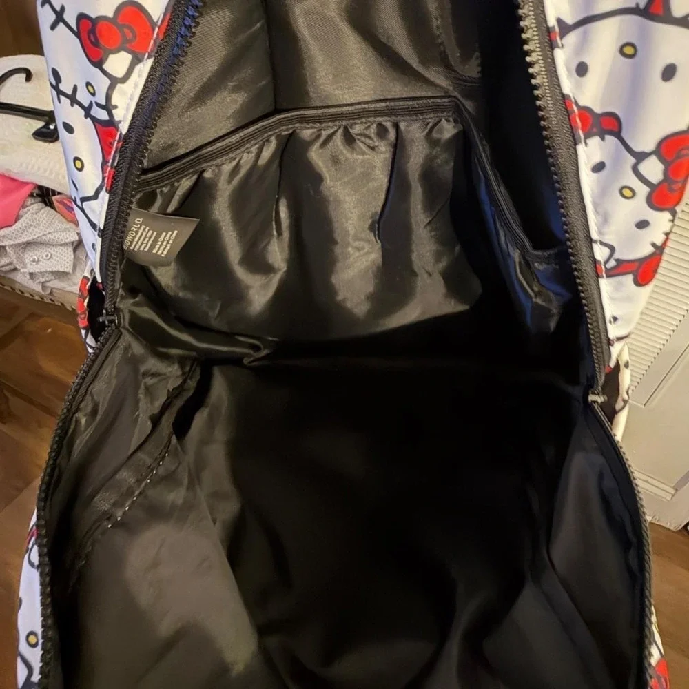 Sanrio Hello Kitty All Over Print Backpack Red White Black Kids  Bag